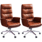 Modern Fixed Arms Desk Chair Height-adjustable Office Chair with Wheels Orange 2 Piece Set Clearhalo 'furn' 'furn_office_chair' 'Furniture' 'Office Chairs' 'Office Furniture' 'office_chair' 5892478