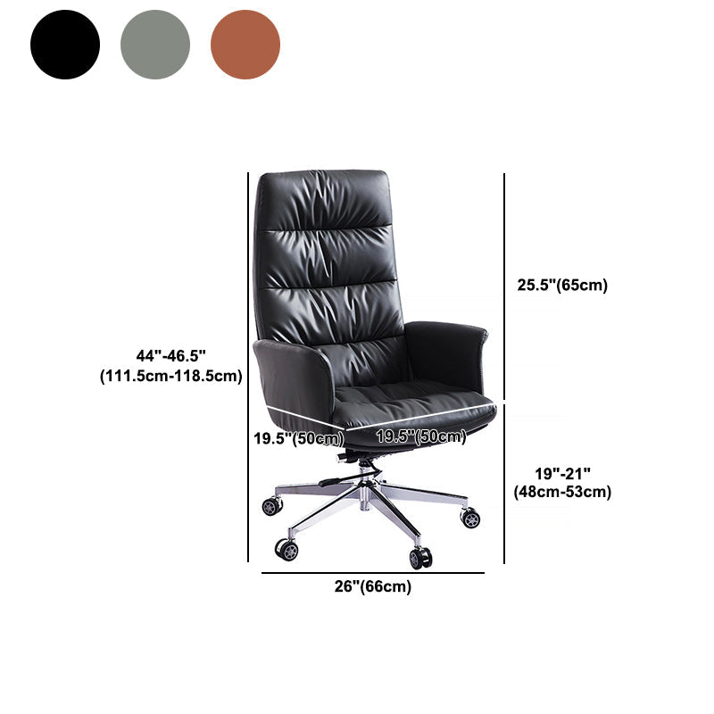Modern Fixed Arms Desk Chair Height-adjustable Office Chair with Wheels Clearhalo 'furn' 'furn_office_chair' 'Furniture' 'Office Chairs' 'Office Furniture' 'office_chair' 5892482