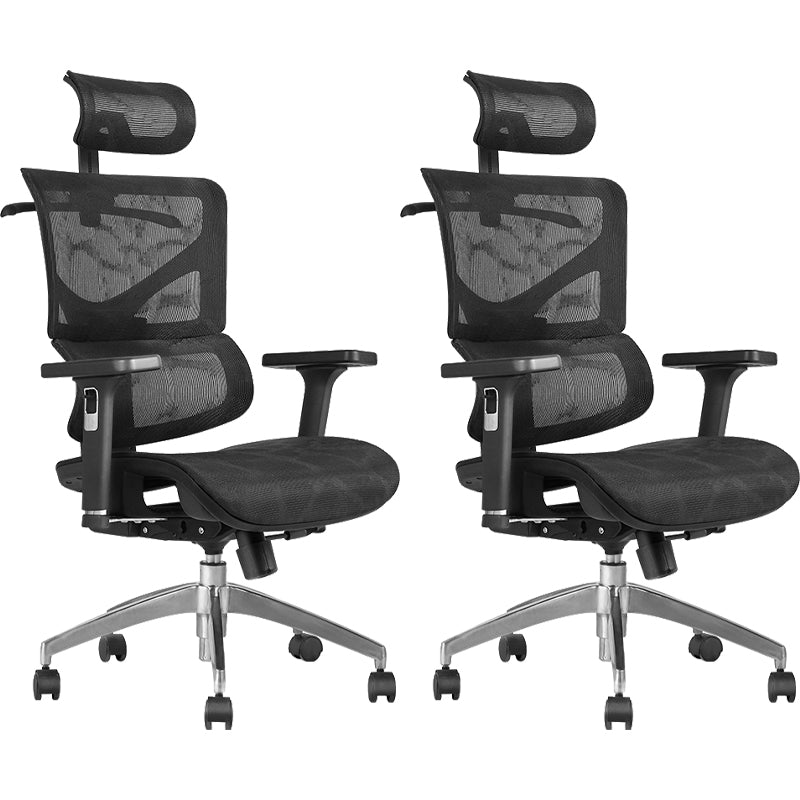 Contemporary Office Chair Ergonomic Adjustable High Back Desk Chair Black 2 Piece Set Without Footrest Clearhalo 'furn' 'furn_office_chair' 'Furniture' 'Office Chairs' 'Office Furniture' 'office_chair' 5892484