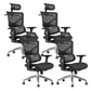 Contemporary Office Chair Ergonomic Adjustable High Back Desk Chair Black 4 Piece Set Without Footrest Clearhalo 'furn' 'furn_office_chair' 'Furniture' 'Office Chairs' 'Office Furniture' 'office_chair' 5892486