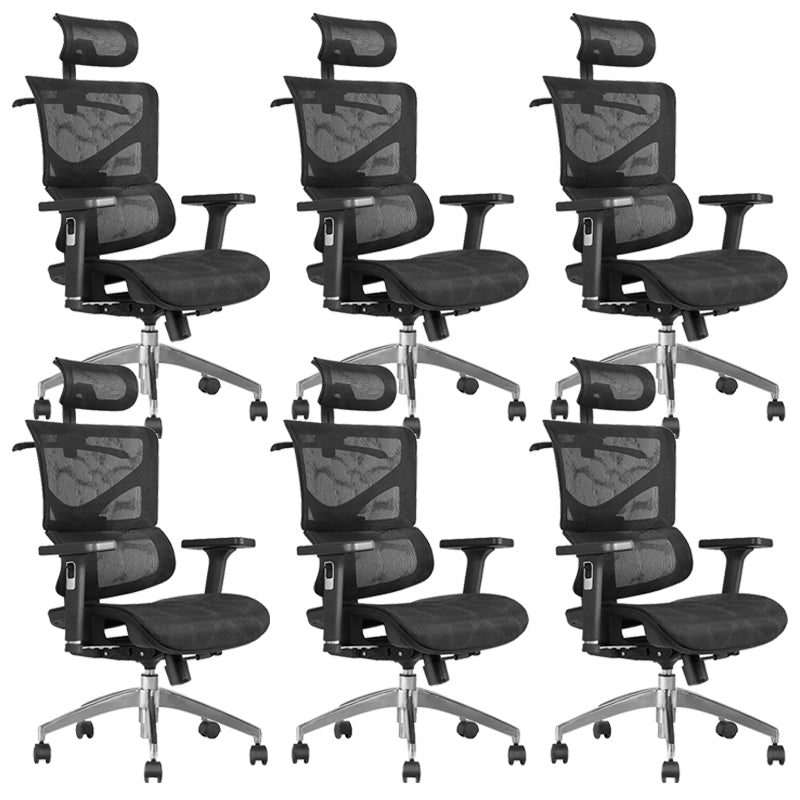 Contemporary Office Chair Ergonomic Adjustable High Back Desk Chair Black 6 Piece Set Without Footrest Clearhalo 'furn' 'furn_office_chair' 'Furniture' 'Office Chairs' 'Office Furniture' 'office_chair' 5892488