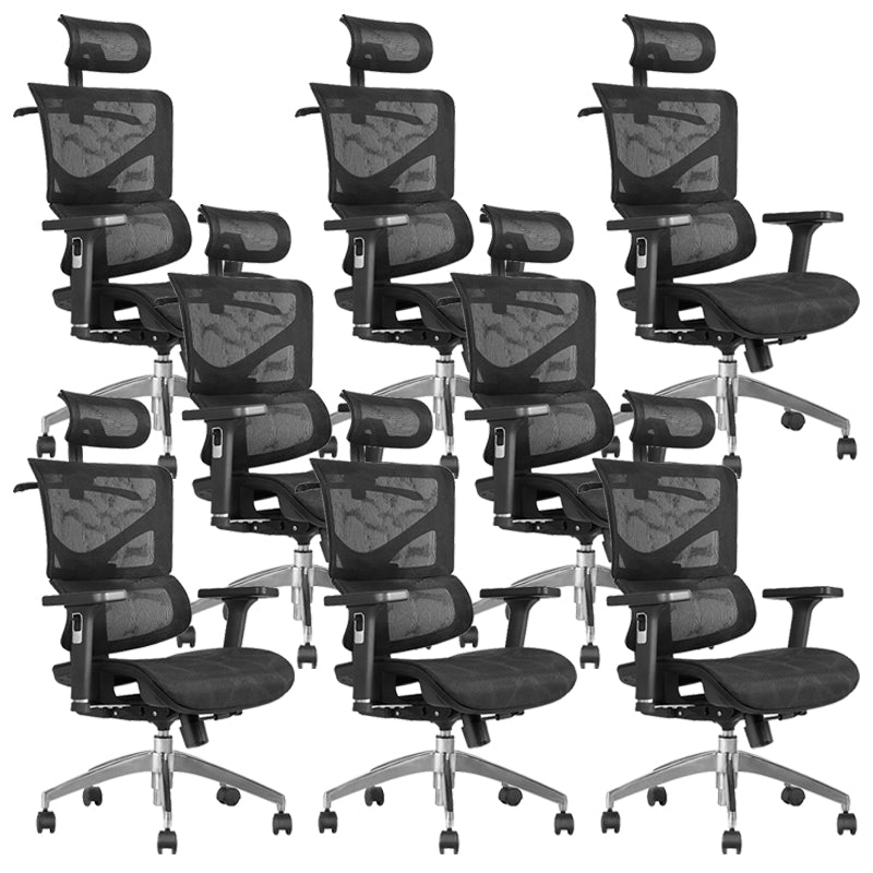 Contemporary Office Chair Ergonomic Adjustable High Back Desk Chair Black 8 Piece Set Without Footrest Clearhalo 'furn' 'furn_office_chair' 'Furniture' 'Office Chairs' 'Office Furniture' 'office_chair' 5892490