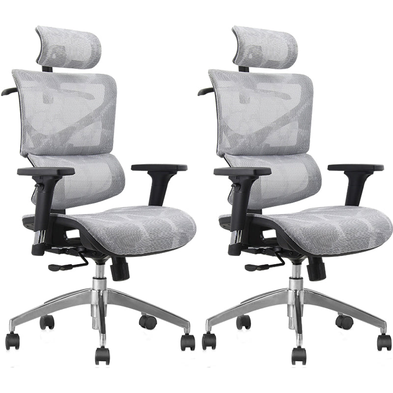 Contemporary Office Chair Ergonomic Adjustable High Back Desk Chair Grey 2 Piece Set Without Footrest Clearhalo 'furn' 'furn_office_chair' 'Furniture' 'Office Chairs' 'Office Furniture' 'office_chair' 5892493