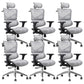 Contemporary Office Chair Ergonomic Adjustable High Back Desk Chair Grey 6 Piece Set Without Footrest Clearhalo 'furn' 'furn_office_chair' 'Furniture' 'Office Chairs' 'Office Furniture' 'office_chair' 5892497