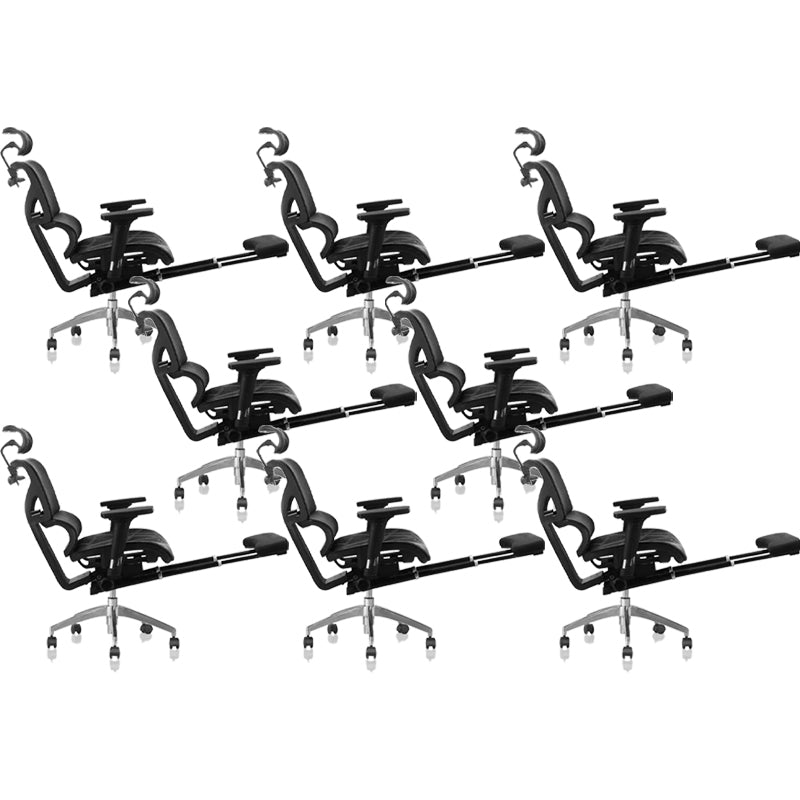 Contemporary Office Chair Ergonomic Adjustable High Back Desk Chair Black 8 Piece Set With Footrest Clearhalo 'furn' 'furn_office_chair' 'Furniture' 'Office Chairs' 'Office Furniture' 'office_chair' 5892513