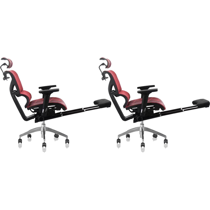 Contemporary Office Chair Ergonomic Adjustable High Back Desk Chair Red 2 Piece Set With Footrest Clearhalo 'furn' 'furn_office_chair' 'Furniture' 'Office Chairs' 'Office Furniture' 'office_chair' 5892515