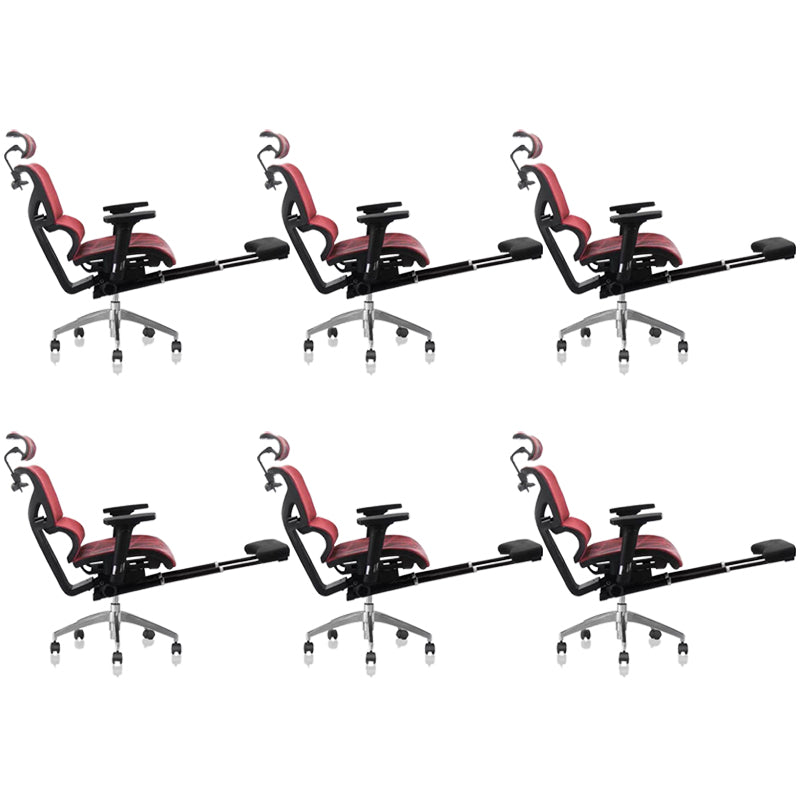 Contemporary Office Chair Ergonomic Adjustable High Back Desk Chair Red 6 Piece Set With Footrest Clearhalo 'furn' 'furn_office_chair' 'Furniture' 'Office Chairs' 'Office Furniture' 'office_chair' 5892517