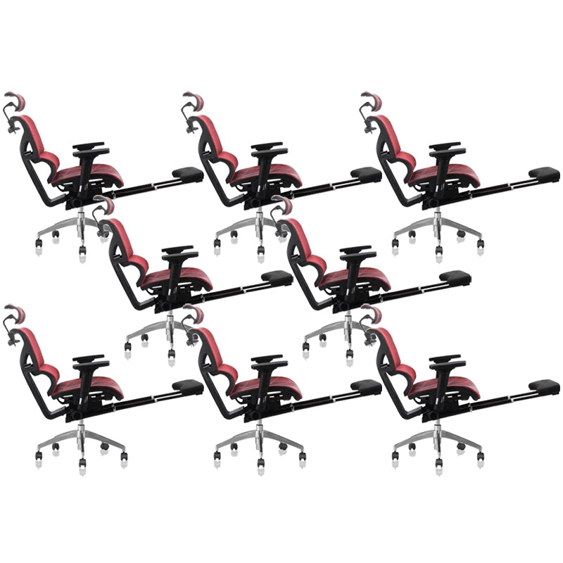 Contemporary Office Chair Ergonomic Adjustable High Back Desk Chair Red 8 Piece Set With Footrest Clearhalo 'furn' 'furn_office_chair' 'Furniture' 'Office Chairs' 'Office Furniture' 'office_chair' 5892518