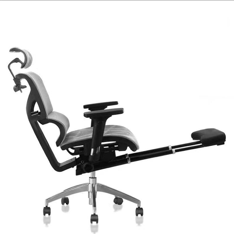 Contemporary Office Chair Ergonomic Adjustable High Back Desk Chair Grey 1 Piece With Footrest Clearhalo 'furn' 'furn_office_chair' 'Furniture' 'Office Chairs' 'Office Furniture' 'office_chair' 5892519
