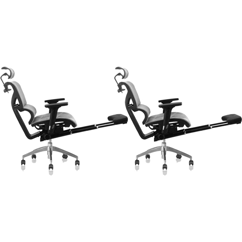 Contemporary Office Chair Ergonomic Adjustable High Back Desk Chair Grey 2 Piece Set With Footrest Clearhalo 'furn' 'furn_office_chair' 'Furniture' 'Office Chairs' 'Office Furniture' 'office_chair' 5892520