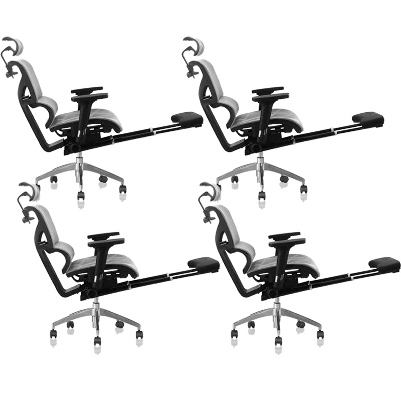 Contemporary Office Chair Ergonomic Adjustable High Back Desk Chair Grey 4 Piece Set With Footrest Clearhalo 'furn' 'furn_office_chair' 'Furniture' 'Office Chairs' 'Office Furniture' 'office_chair' 5892521