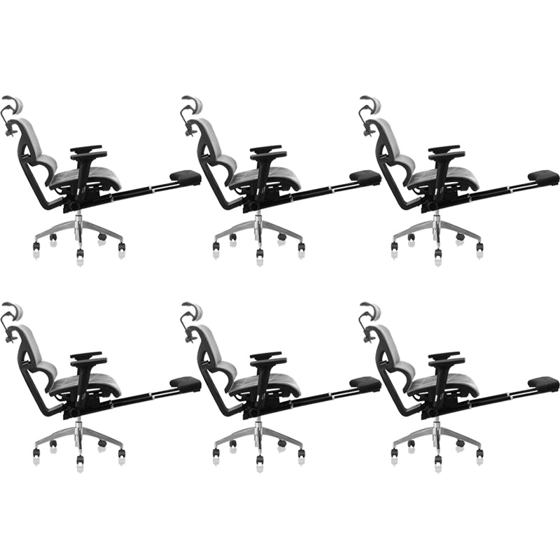 Contemporary Office Chair Ergonomic Adjustable High Back Desk Chair Grey 6 Piece Set With Footrest Clearhalo 'furn' 'furn_office_chair' 'Furniture' 'Office Chairs' 'Office Furniture' 'office_chair' 5892522