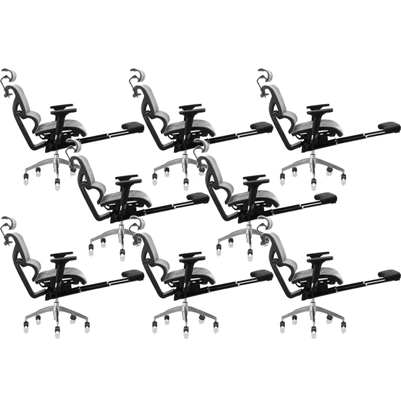 Contemporary Office Chair Ergonomic Adjustable High Back Desk Chair Grey 8 Piece Set With Footrest Clearhalo 'furn' 'furn_office_chair' 'Furniture' 'Office Chairs' 'Office Furniture' 'office_chair' 5892523