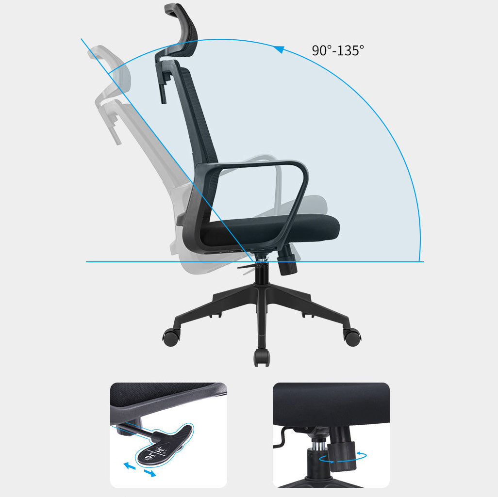 Contemporary Arm Chair Fixed Arms Adjustable Seat Height Office Chair Clearhalo 'furn' 'furn_office_chair' 'Furniture' 'Office Chairs' 'Office Furniture' 'office_chair' 5892531