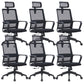 Contemporary Arm Chair Fixed Arms Adjustable Seat Height Office Chair Black 6 Piece Set Clearhalo 'furn' 'furn_office_chair' 'Furniture' 'Office Chairs' 'Office Furniture' 'office_chair' 5892537