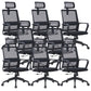 Contemporary Arm Chair Fixed Arms Adjustable Seat Height Office Chair Black 8 Piece Set Clearhalo 'furn' 'furn_office_chair' 'Furniture' 'Office Chairs' 'Office Furniture' 'office_chair' 5892539