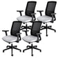Contemporary Arm Chair Adjustable Seat Height Swivel Office Chair Black 4 Piece Set Clearhalo 'furn' 'furn_office_chair' 'Furniture' 'Office Chairs' 'Office Furniture' 'office_chair' 5892562
