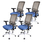 Contemporary Arm Chair Adjustable Seat Height Swivel Office Chair Blue 4 Piece Set Clearhalo 'furn' 'furn_office_chair' 'Furniture' 'Office Chairs' 'Office Furniture' 'office_chair' 5892569
