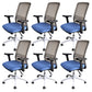 Contemporary Arm Chair Adjustable Seat Height Swivel Office Chair Blue 6 Piece Set Clearhalo 'furn' 'furn_office_chair' 'Furniture' 'Office Chairs' 'Office Furniture' 'office_chair' 5892571
