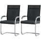 Modern & Contemporary Microfiber Chair Desk Chair Mid-Back Office Chair 2 Piece Set Black Clearhalo 'furn' 'furn_office_chair' 'Furniture' 'Office Chairs' 'Office Furniture' 'office_chair' 5892580