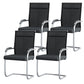 Modern & Contemporary Microfiber Chair Desk Chair Mid-Back Office Chair 4 Piece Set Black Clearhalo 'furn' 'furn_office_chair' 'Furniture' 'Office Chairs' 'Office Furniture' 'office_chair' 5892581