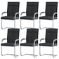 Modern & Contemporary Microfiber Chair Desk Chair Mid-Back Office Chair 6 Piece Set Black Clearhalo 'furn' 'furn_office_chair' 'Furniture' 'Office Chairs' 'Office Furniture' 'office_chair' 5892583