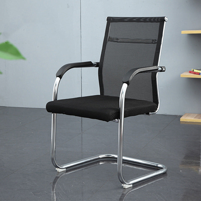 Modern & Contemporary Microfiber Chair Desk Chair Mid-Back Office Chair 1 Piece Black Clearhalo 'furn' 'furn_office_chair' 'Furniture' 'Office Chairs' 'Office Furniture' 'office_chair' 5892585