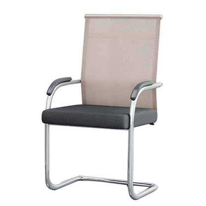 Modern & Contemporary Microfiber Chair Desk Chair Mid-Back Office Chair 1 Piece Beige Clearhalo 'furn' 'furn_office_chair' 'Furniture' 'Office Chairs' 'Office Furniture' 'office_chair' 5892587