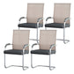 Modern & Contemporary Microfiber Chair Desk Chair Mid-Back Office Chair 4 Piece Set Beige Clearhalo 'furn' 'furn_office_chair' 'Furniture' 'Office Chairs' 'Office Furniture' 'office_chair' 5892591