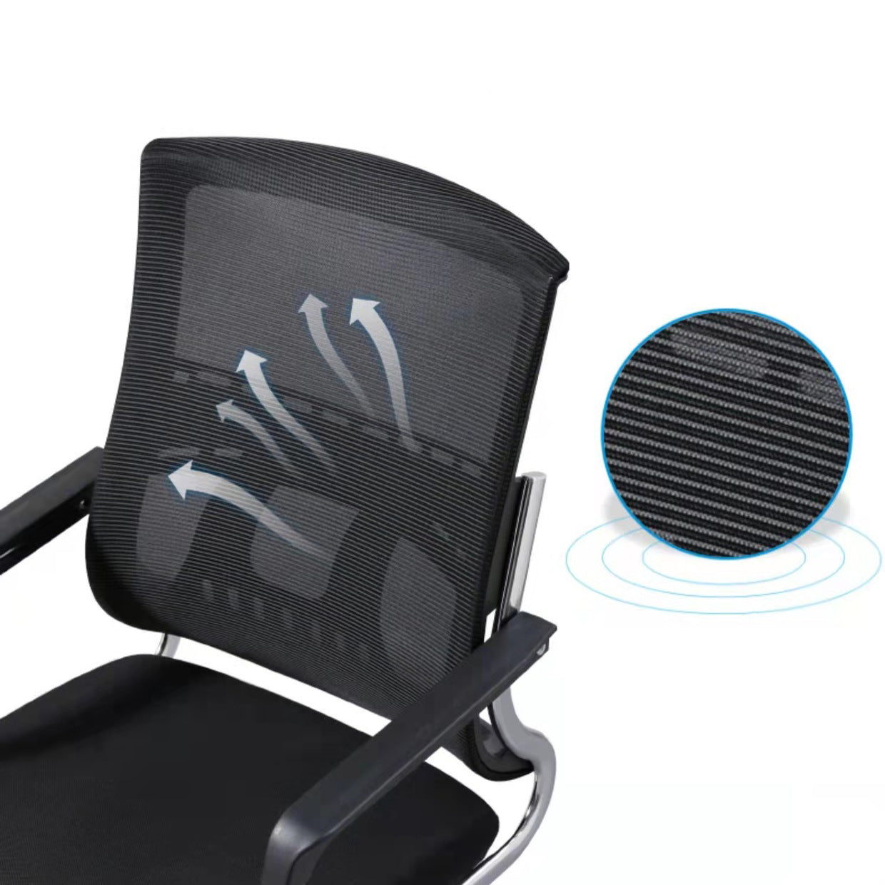 Ergonomischer gepolsterter Bürostuhl, moderner Schreibtischstuhl mit hoher Rückenlehne