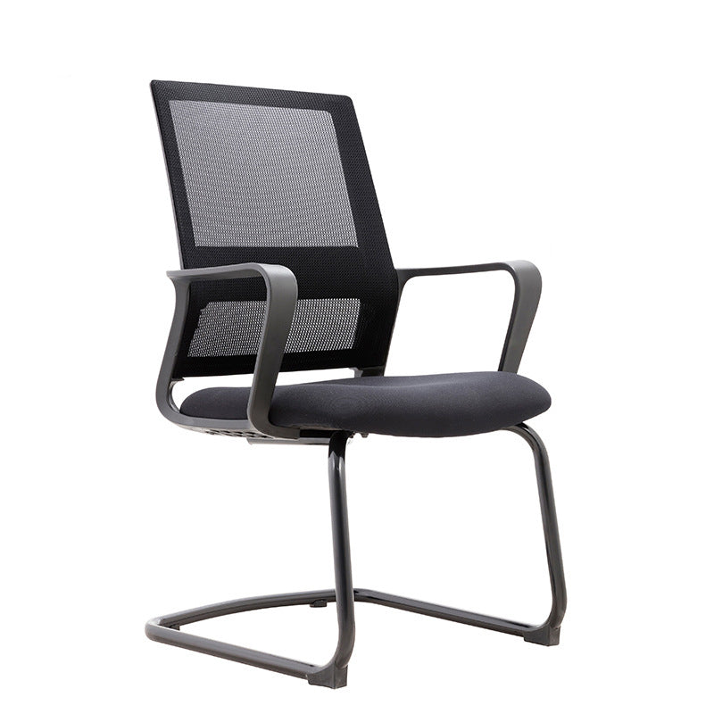 Modern & Contemporary Mid-Back Chair Black Desk Chair Microfiber Office Chair Clearhalo 'furn' 'furn_office_chair' 'Furniture' 'Office Chairs' 'Office Furniture' 'office_chair' 5892616