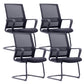 Modern & Contemporary Mid-Back Chair Black Desk Chair Microfiber Office Chair Black 4 Piece Set Clearhalo 'furn' 'furn_office_chair' 'Furniture' 'Office Chairs' 'Office Furniture' 'office_chair' 5892617