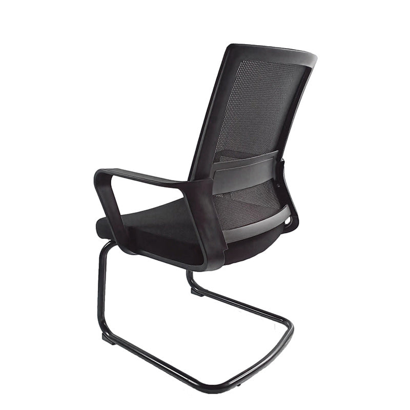 Modern & Contemporary Mid-Back Chair Black Desk Chair Microfiber Office Chair Clearhalo 'furn' 'furn_office_chair' 'Furniture' 'Office Chairs' 'Office Furniture' 'office_chair' 5892621