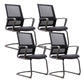 Modern & Contemporary Mid-Back Chair Black Desk Chair Microfiber Office Chair Matt Black 4 Piece Set Clearhalo 'furn' 'furn_office_chair' 'Furniture' 'Office Chairs' 'Office Furniture' 'office_chair' 5892624