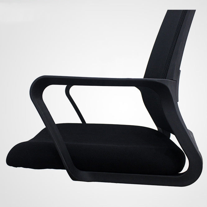 Modern & Contemporary Mid-Back Chair Black Desk Chair Microfiber Office Chair Clearhalo 'furn' 'furn_office_chair' 'Furniture' 'Office Chairs' 'Office Furniture' 'office_chair' 5892627