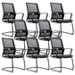 Modern & Contemporary Mid-Back Chair Black Desk Chair Microfiber Office Chair Matt Black 8 Piece Set Clearhalo 'furn' 'furn_office_chair' 'Furniture' 'Office Chairs' 'Office Furniture' 'office_chair' 5892628