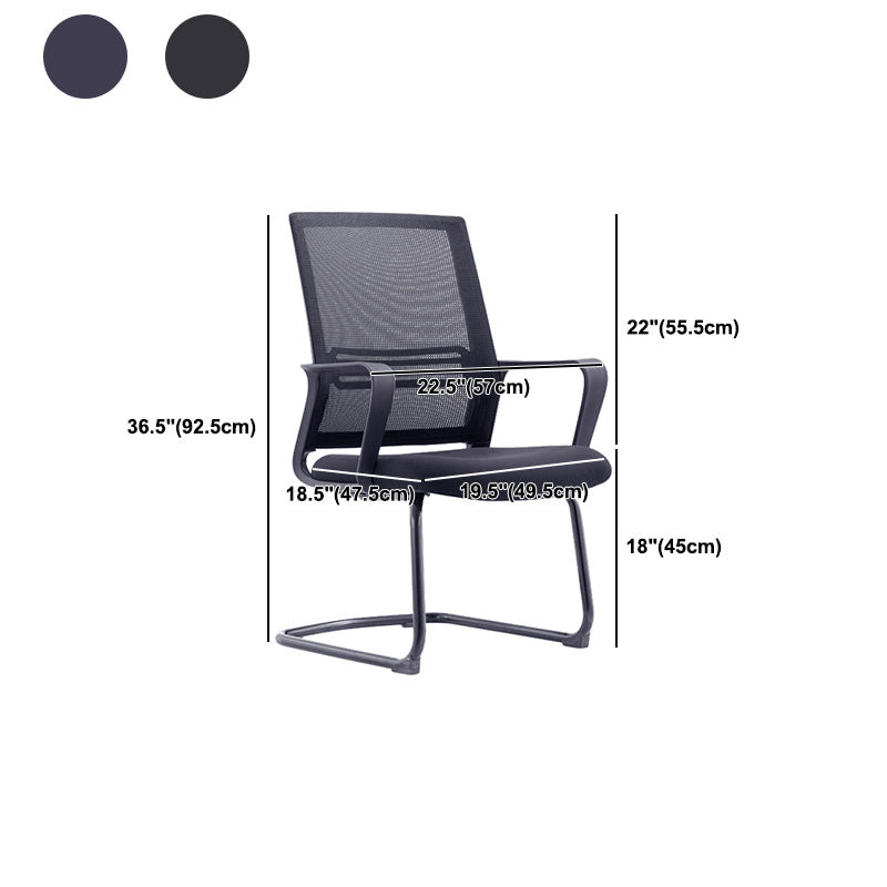 Modern & Contemporary Mid-Back Chair Black Desk Chair Microfiber Office Chair Clearhalo 'furn' 'furn_office_chair' 'Furniture' 'Office Chairs' 'Office Furniture' 'office_chair' 5892632