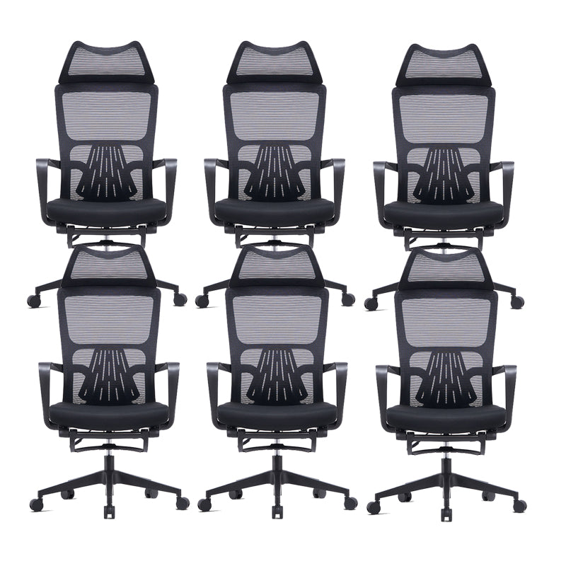 Contemporary Desk Chair Breathable AirGrid Mid-Back Office Chair 6 Piece Set Clearhalo 'furn' 'furn_office_chair' 'Furniture' 'Office Chairs' 'Office Furniture' 'office_chair' 5892637