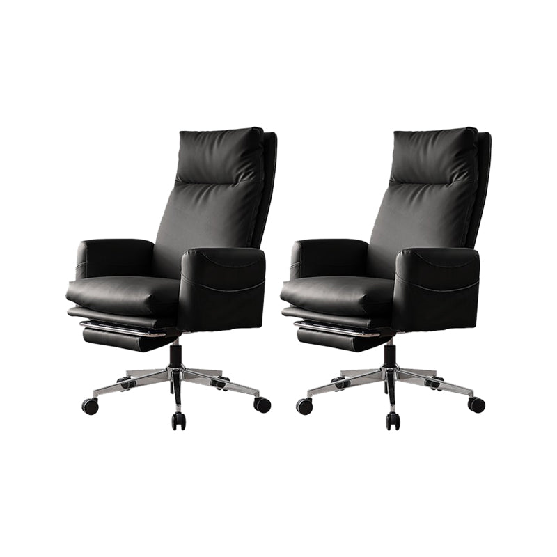 Silla moderna de gerente de brazos fijos Silla ajustable en altura con ruedas