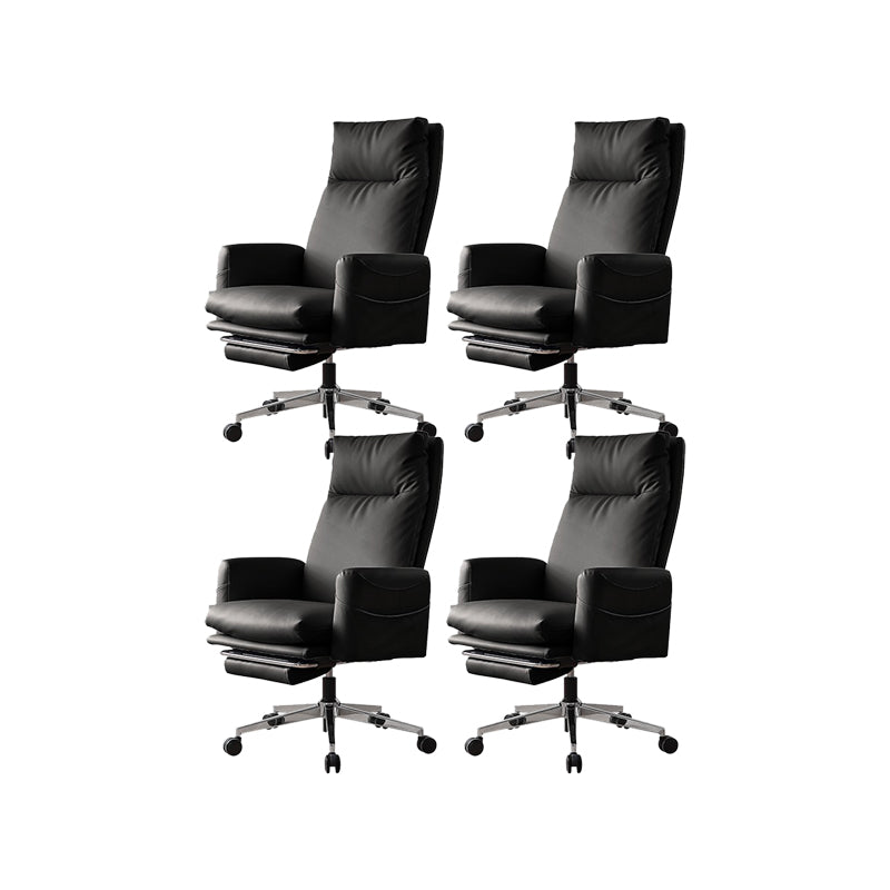 Silla moderna de gerente de brazos fijos Silla ajustable en altura con ruedas