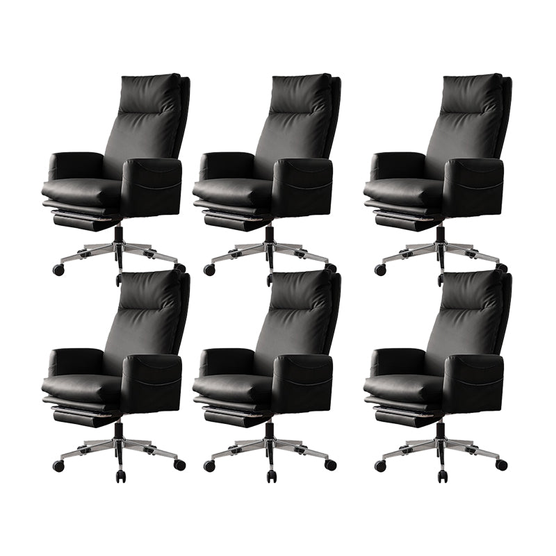 Silla moderna de gerente de brazos fijos Silla ajustable en altura con ruedas