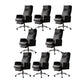 Silla moderna de gerente de brazos fijos Silla ajustable en altura con ruedas