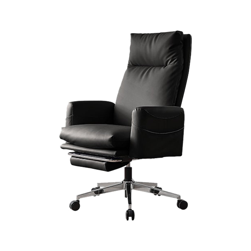 Silla moderna de gerente de brazos fijos Silla ajustable en altura con ruedas
