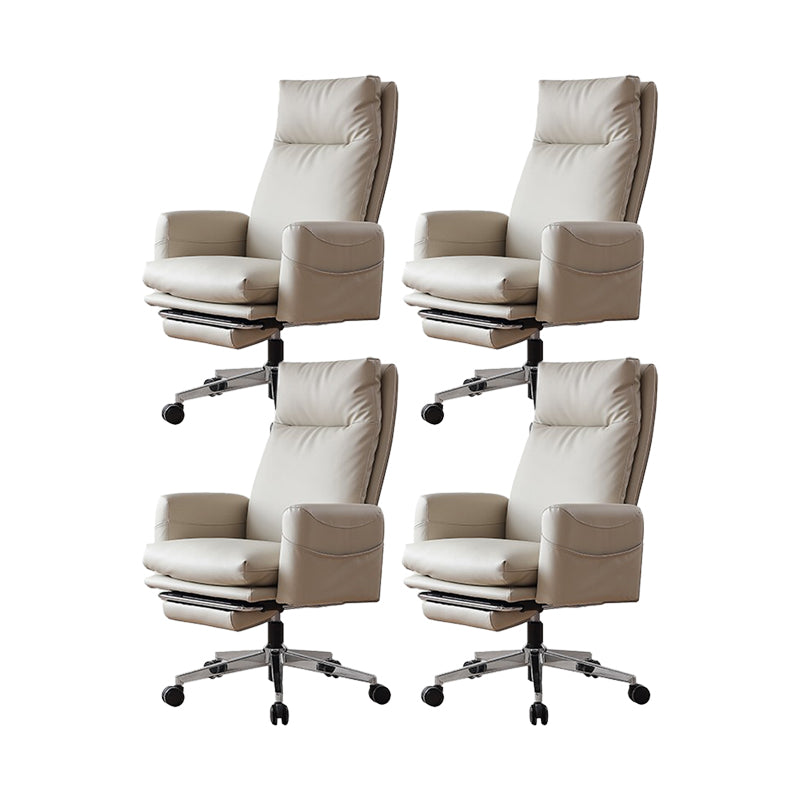 Silla moderna de gerente de brazos fijos Silla ajustable en altura con ruedas