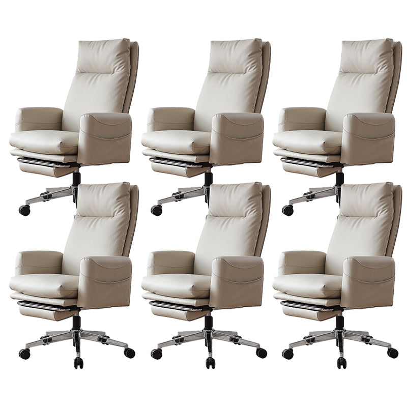 Silla moderna de gerente de brazos fijos Silla ajustable en altura con ruedas