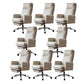 Silla moderna de gerente de brazos fijos Silla ajustable en altura con ruedas