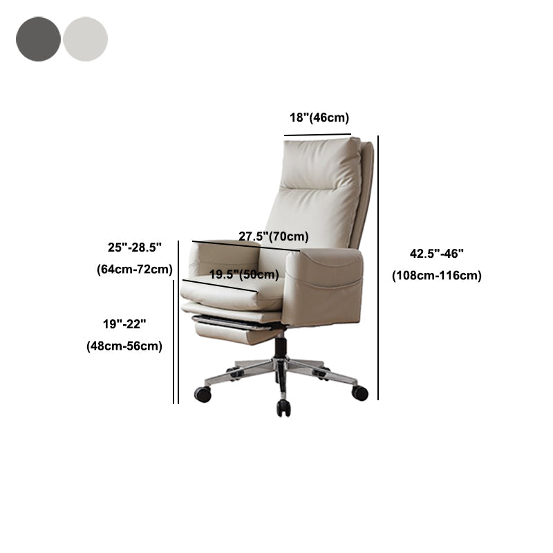 Silla moderna de gerente de brazos fijos Silla ajustable en altura con ruedas