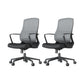 Contemporary Wheels Office Chair Microfiber Black Task Mid-Back Chair 2 Piece Set Clearhalo 'furn' 'furn_office_chair' 'Furniture' 'Office Chairs' 'Office Furniture' 'office_chair' 5892684