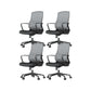 Contemporary Wheels Office Chair Microfiber Black Task Mid-Back Chair 4 Piece Set Clearhalo 'furn' 'furn_office_chair' 'Furniture' 'Office Chairs' 'Office Furniture' 'office_chair' 5892685
