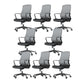 Contemporary Wheels Office Chair Microfiber Black Task Mid-Back Chair 8 Piece Set Clearhalo 'furn' 'furn_office_chair' 'Furniture' 'Office Chairs' 'Office Furniture' 'office_chair' 5892689
